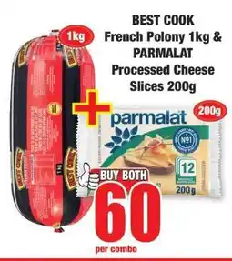Boxer BEST COOK French Polony 1kg & PARMALAT Processed Cheese Slices 200g offer