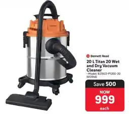 Makro Bennett Read Titan 20 Wet and Dry Vacuum Cleaner offer