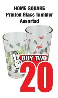 Boxer HOME SQUARE Printed Glass Tumbler Assorted offer