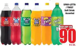Boxer SPAR-LETTA / TWIST Soft Drink Assorted offer