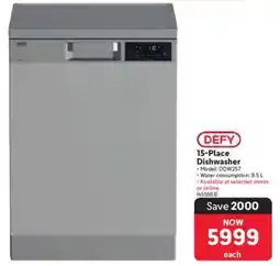 Makro DEFY 15-Place Dishwasher offer