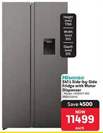 Makro Hisense Side-by-Side Fridge with Water Dispenser offer