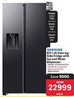 Makro Samsung AI Side-by-Side Fridge with Ice and Water Dispenser offer