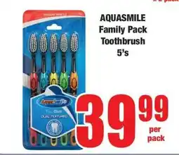 Boxer AQUASMILE Family Pack Toothbrush 5's offer