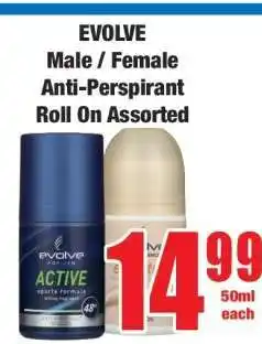 Boxer EVOLVE Male / Female Anti-Perspirant Roll On Assorted offer