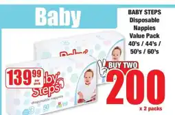 Boxer BABY STEPS Disposable Nappies Value Pack offer