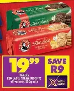 Shoprite BAKERS RED LABEL CREAM BISCUITS offer