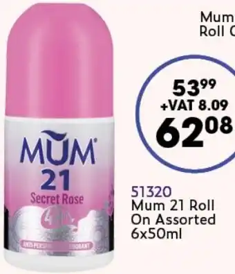 Africa Cash and Carry Mum 21 Roll On Assorted 6x50ml offer