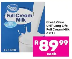 Game Great Value UHT Long Life Full Cream Milk offer