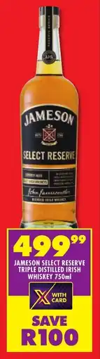 Shoprite Liquor Jameson select reserve triple distilled irish whiskey offer