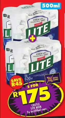 Shoprite Liquor Castle lite beer cans offer