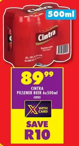 Shoprite Liquor Cintra pilsener beer cans offer