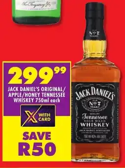 Shoprite Liquor Jack daniel's original/ apple/ honey tennessee whiskey offer