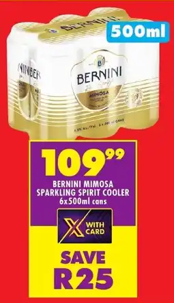 Shoprite Liquor Bernini mimosa sparkling spirit cooler cans offer