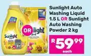 Game Sunlight Auto Washing Liquid 1.5L Or Sunlight Auto Washing Powder 2Kg-Each offer