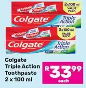 Game Colgate Triple Action Toothpaste-2 x 100ml offer