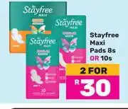 Game Stayfree Maxi Pads-For 2 x 8s/10s offer