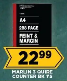 Goal Supermarket Marlin 3 quire counter book offer
