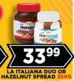 Goal Supermarket La italiana duo or hazelnut spread offer