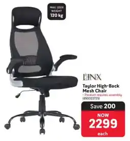 Makro Linx Taylor High-Back Mesh Chair offer