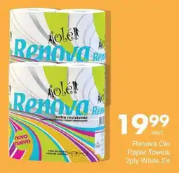 Save Hyper Renova Ole Paper Towels 2ply White offer