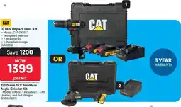 Makro CAT 18 V Impact Drill Kit or 18 V Brushless Angle Grinder Kit offer