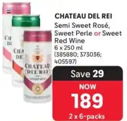 Makro CHATEAU DEL REI Semi Sweet Rosé, Sweet Perle or Sweet Red Wine offer