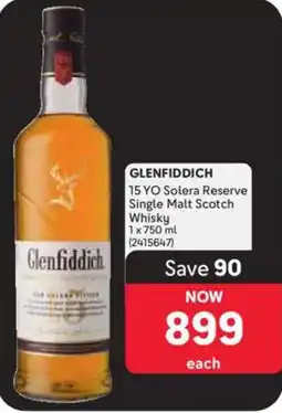 Makro Glenfiddich 15 YO Solera Reserve Single Malt Scotch Whisky offer