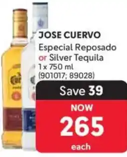 Makro JOSE CUERVO Especial Reposado or Silver Tequila offer