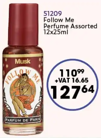 Africa Cash and Carry Musk Follow Me Perfume Assorted 12x25ml offer