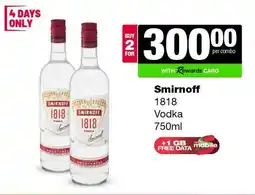 Spar Tops SMIRNOFF 1818 VODKA offer