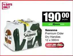 Spar Tops Savanna Premium Cider Dry Handies 12 x 330ml offer