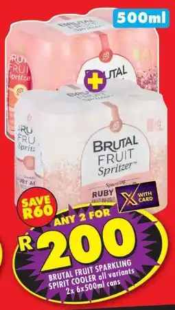 Shoprite BRUTAL FRUIT SPARKLING SPIRIT COOLER all variants offer