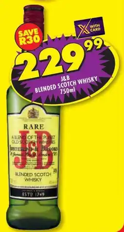 Shoprite J&B BLENDED SCOTCH WHISKY 750ml offer