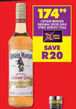 Shoprite CAPTAIN MORGAN ORIGINAL SPICED GOLD SPIRIT APERITIF 750ml offer