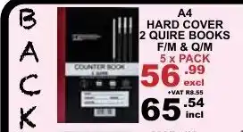 Arrow Cash And Carry A4 Hard Cover 2 Quire Books F/M & Q/M 5xpack offer