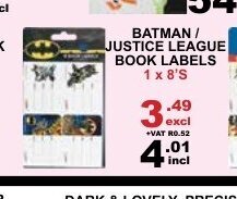 Batman / Justice League Book Labels 1x8's
