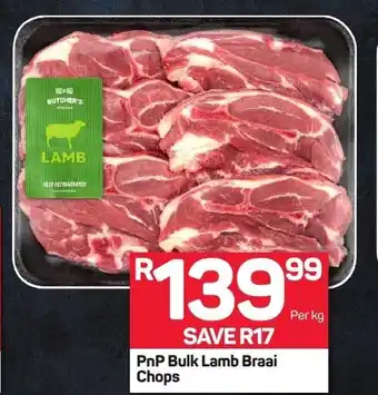 Pick n Pay Perfectly Fresh PnP Bulk Lamb Braai Chops Per kg offer