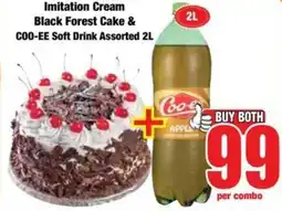 Boxer Superstores Imitation Cream Black Forest Cake & COO-EE Soft Drink Assorted offer