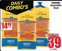Boxer Superstores SUNSHINE Sliced White Bread offer