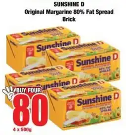 Boxer Superstores SUNSHINE D Original Margarine 80% Fat Spread Brick offer