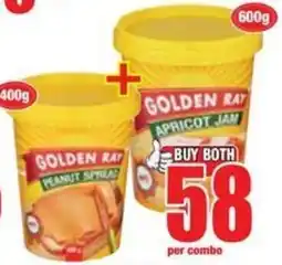 Boxer Superstores GOLDEN RAY Apricot Jam & Peanut Spread offer