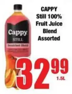 Boxer Superstores CAPPY Still 100% Fruit Juice Blend Assorted offer