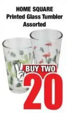 Boxer Superstores HOME SQUARE Printed Glass Tumbler Assorted offer