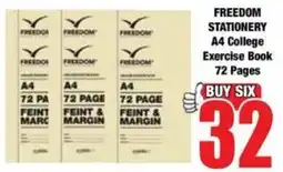 Boxer Superstores FREEDOM STATIONERY A4 College Exercise Book 72 Pages offer
