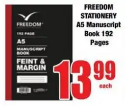 Boxer Superstores FREEDOM STATIONERY A5 Manuscript Book 192 Pages offer