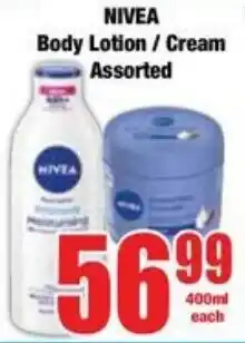 Boxer Superstores NIVEA Body Lotion/ Cream Assorted offer