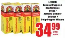 Boxer Superstores LENNON Entress Druppels / Haarlemensis Drops/ Jamaika Gemmer Solution/ Stuipdruppels Mixture offer