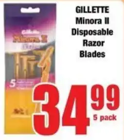 Boxer Superstores GILLETTE Minora II Disposable Razor Blades offer