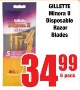 Boxer Superstores GILLETTE Minora II Disposable Razor Blades offer